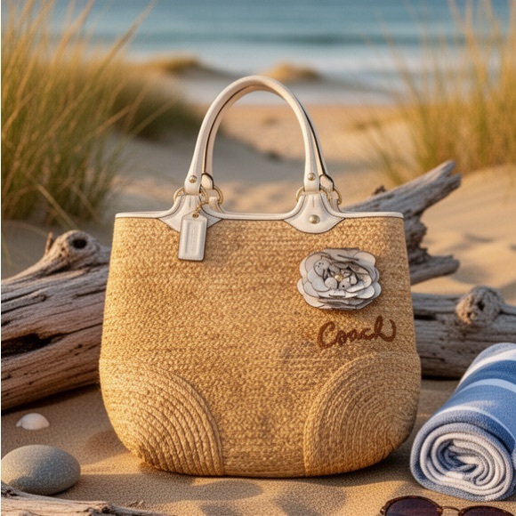 Coach Handbags - Coach Bleecker Straw Tote,